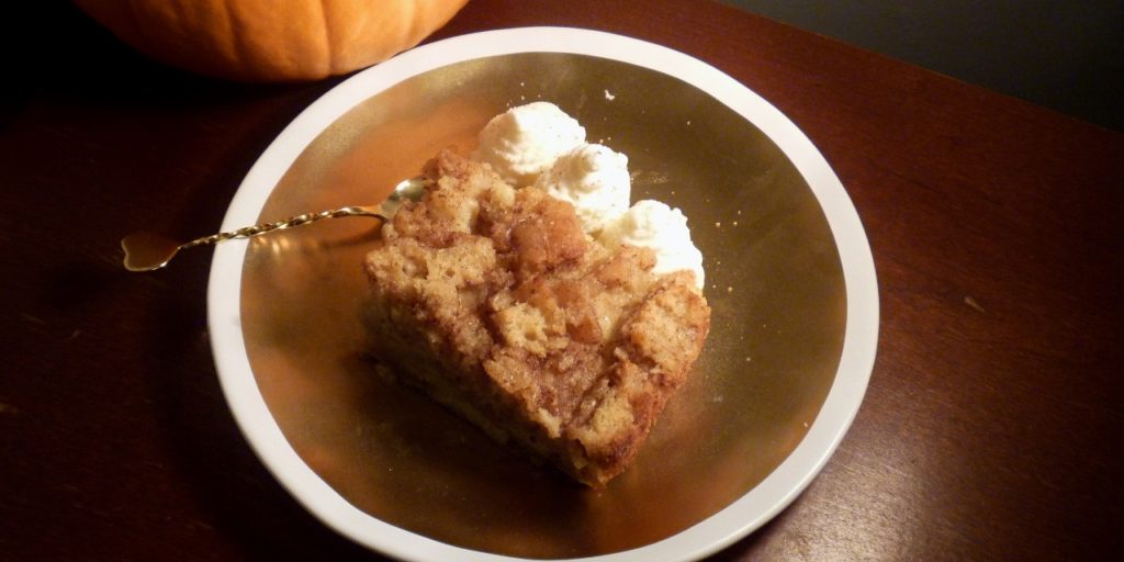 Pumpkin cake doughnut bread pudding