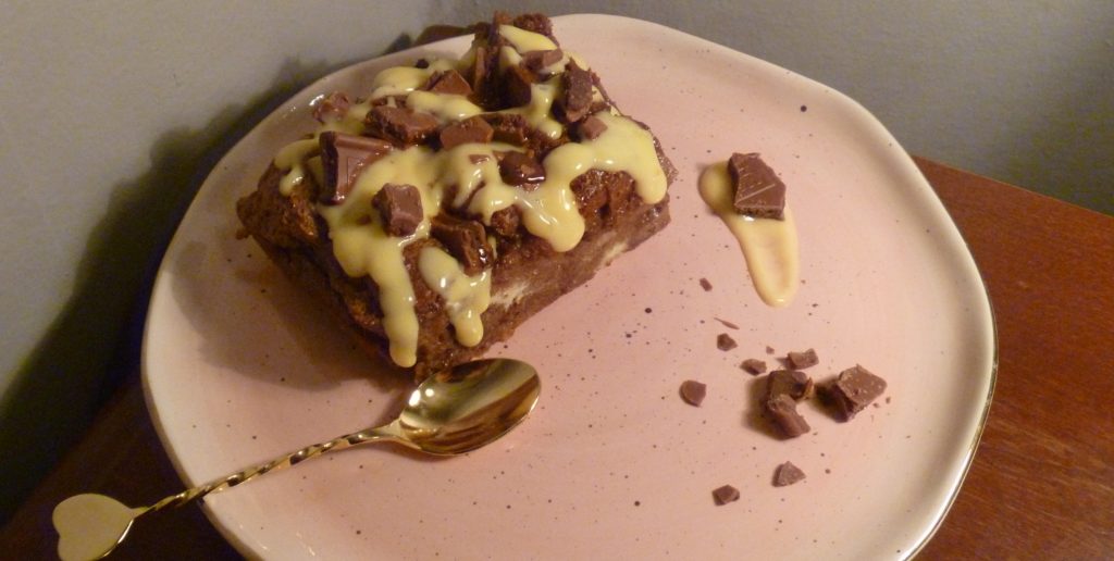 Peppermint Hot Chocolate Bread Pudding
