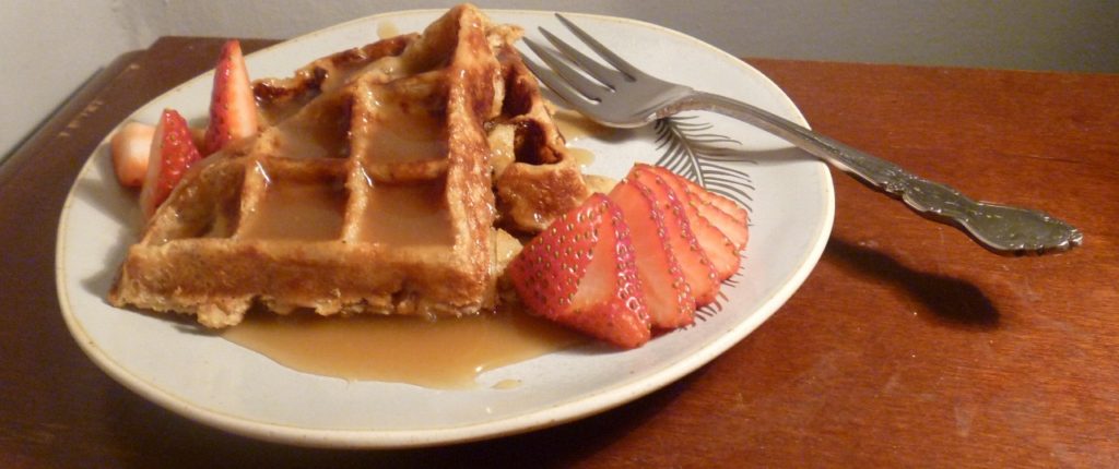 twice waffled waffle bread pudding