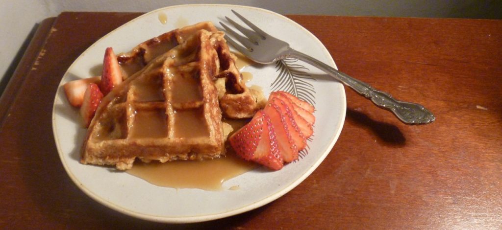 twice waffled waffle bread pudding