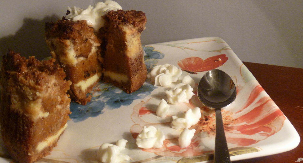 Layered Cheesecake Carrot Cake Bread Pudding